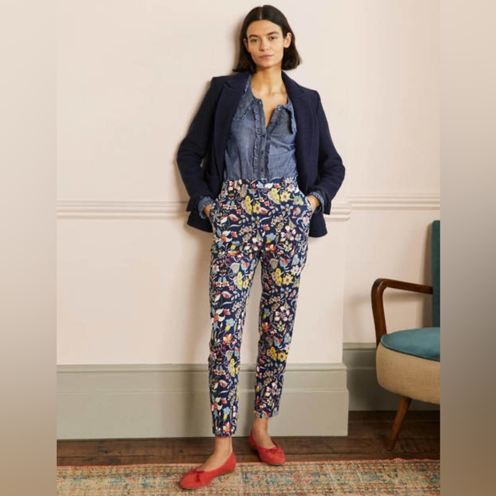 Boden Richmond Trouser Pants in Floral Print